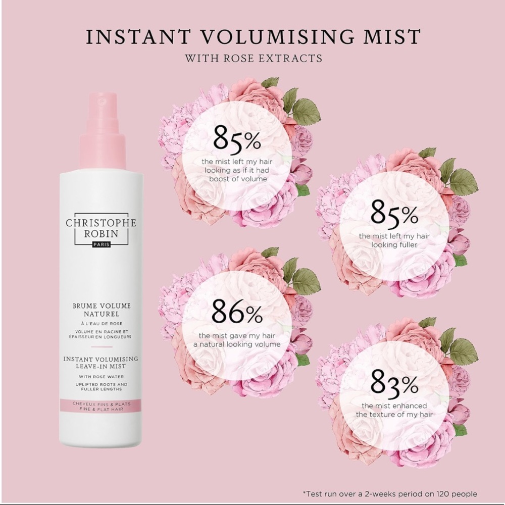 🌹 Christophe Robin Instant Volumising Leave-In Hair Mist with Rose Water - Picture 5 of 9